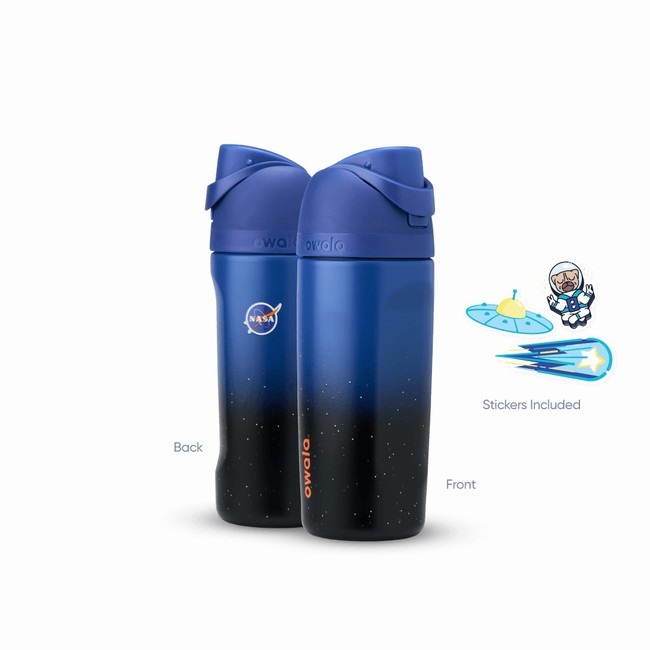 butelki na wodę owala freesip 16oz dla dzieci niebiesko-czarne